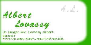 albert lovassy business card